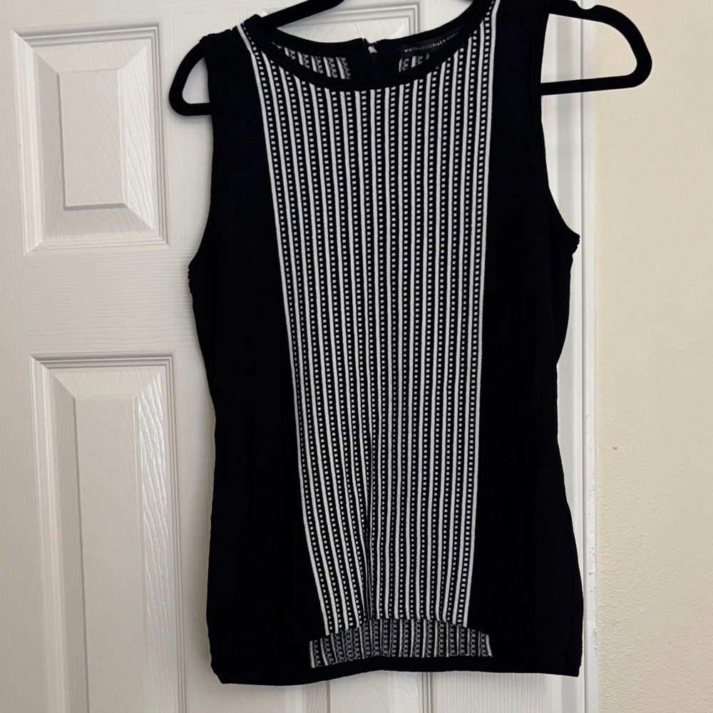 White House Black Market Black and White Tank Top